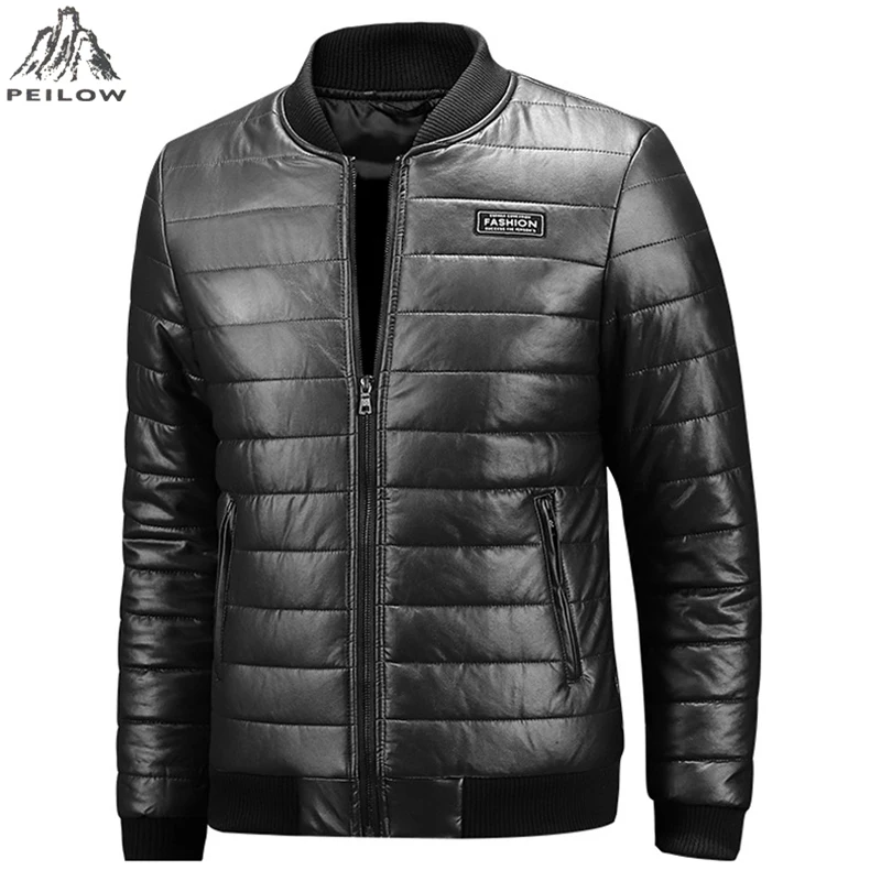 Мужская мотоциклетная кожаная куртка PEILOW, размера плюс, M-6XL, 7XL, 8XL, зимняя кожаная куртка с Бейсбольным воротником
Мужская мотоциклетная кожаная куртка PEILOW, размера плюс, M-6XL, 7XL, 8XL, зимняя кожаная куртка с Бейсбольным воротником