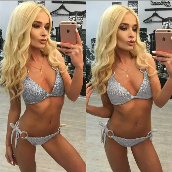 100 pcs Women Sexy Bikini Set Two Pieces Sequin Beachwear Swimmingwear Push Up Swimsuit
100 pcs Women Sexy Bikini Set Two Pieces Sequin Beachwear Swimmingwear Push Up Swimsuit