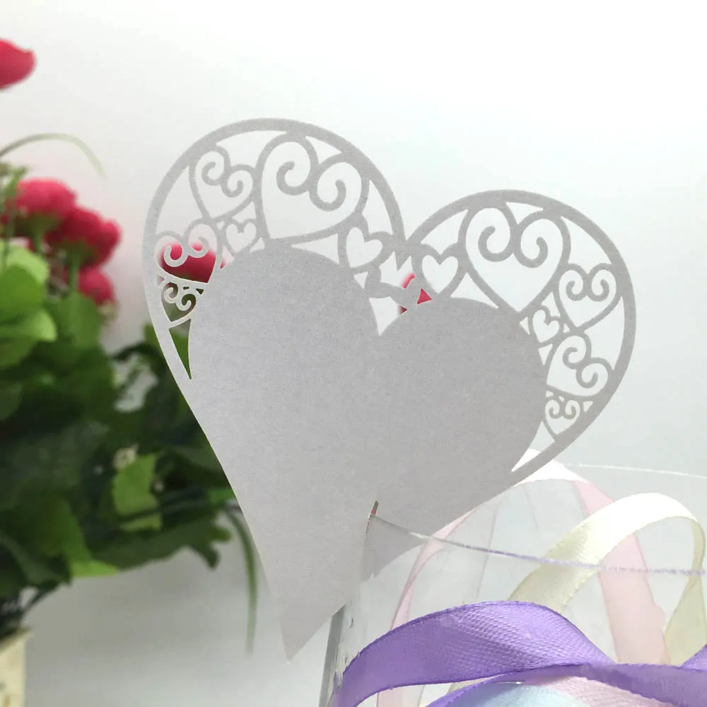 50Pcs Carved Heart Wine Glass Card Iridescent Paper Wishing Card Table Mark Name Card Wedding Birthday Party Decoration Supply
50Pcs Carved Heart Wine Glass Card Iridescent Paper Wishing Card Table Mark Name Card Wedding Birthday Party Decoration Supply