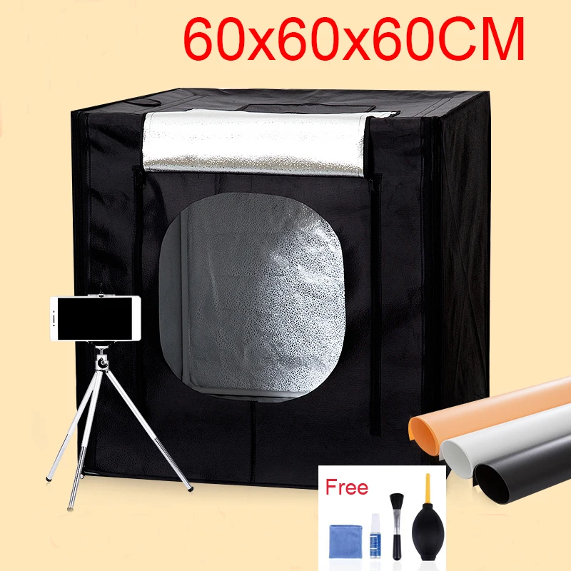 60*60*60CM LED Photo Studio Light Tent Shooting Softbox Photography Light Box Kit With Free Gift +Portable Bag +Dimmer Switch
60*60*60CM LED Photo Studio Light Tent Shooting Softbox Photography Light Box Kit With Free Gift +Portable Bag +Dimmer Switch