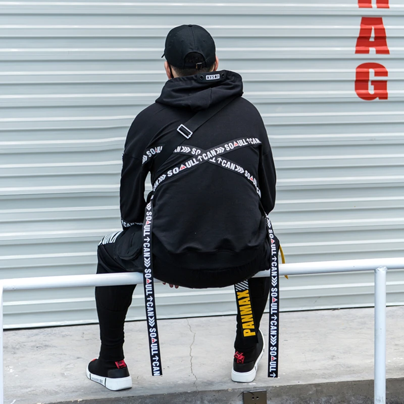 New Stylish Trend Street Punk Full Sleeve Black Ribbons Men's Hooded Sweatshirts Hip Hop Autumn Loose Male Hoodies Streetwear
New Stylish Trend Street Punk Full Sleeve Black Ribbons Men's Hooded Sweatshirts Hip Hop Autumn Loose Male Hoodies Streetwear