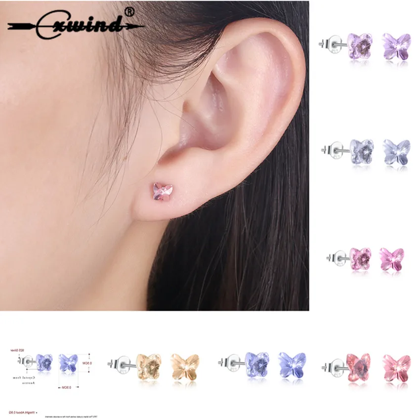 Cxwind Fashion Girls Butterfly Birthstone Stud Earrings Cubic Zirconia Crystal Cross Earring for Women Statement brincos Jewelry
Cxwind Fashion Girls Butterfly Birthstone Stud Earrings Cubic Zirconia Crystal Cross Earring for Women Statement brincos Jewelry