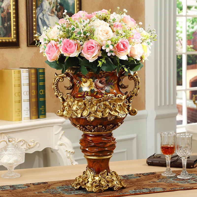 European Hotel LobbyFloor Large Vase Resin Crafts Feng shui Home room Decoration Fake Flower Arrangement Ornaments Wedding Gift
European Hotel LobbyFloor Large Vase Resin Crafts Feng shui Home room Decoration Fake Flower Arrangement Ornaments Wedding Gift