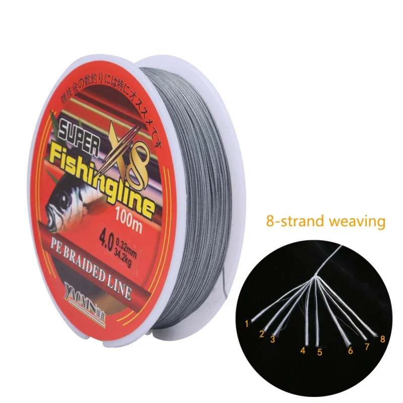 

8 Strands Fishing Lines Braided Fishing Line 100M Super Strong Tech Multifilament Braid PE Line for Saltwater Freshwater