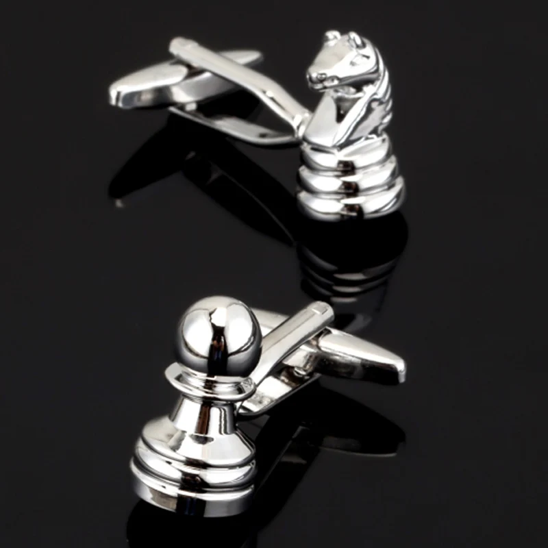 XKZM-049 Men Gift Chess Cufflinks Novelty Knights & Pawns Design Silver Color Copper Cuff Links Wholesale&retail
XKZM-049 Men Gift Chess Cufflinks Novelty Knights & Pawns Design Silver Color Copper Cuff Links Wholesale&retail
