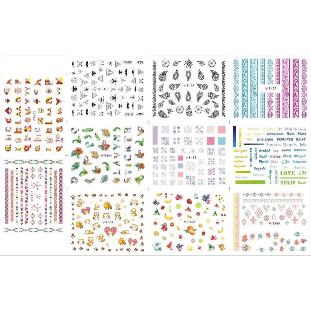 11 PCS / LOT SIMULATION SELF-ADHESIVE 3D NAIL TATTOOS STICKER FEATHER LETTER GEOMETRY LACE PAISLEY RACOON E457-467
11 PCS / LOT SIMULATION SELF-ADHESIVE 3D NAIL TATTOOS STICKER FEATHER LETTER GEOMETRY LACE PAISLEY RACOON E457-467
