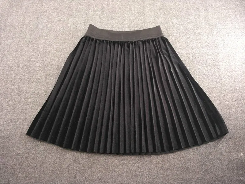 Детские плиссированные юбки свободная бархатная юбка на весну и зиму для девочек