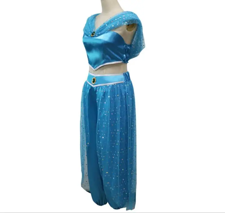 Kids Carnival Clothing Girls Aladdin Jasmine Princess Costume Adult Belly Dancer Cosplay Top Pants Halloween Party Suit Dress
Kids Carnival Clothing Girls Aladdin Jasmine Princess Costume Adult Belly Dancer Cosplay Top Pants Halloween Party Suit Dress