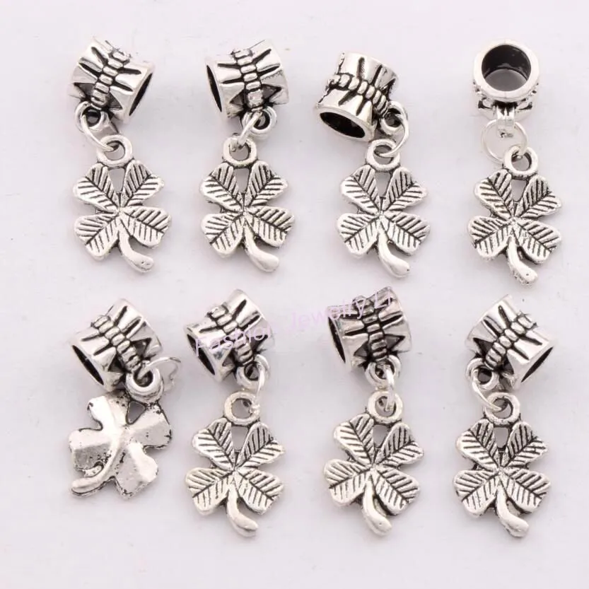Shamrock Four Leaf Clover Charm Beads Fit European Bracelets Jewelry DIY B318 18pcs 26.4x10.3mm Zinc Alloy/
Shamrock Four Leaf Clover Charm Beads Fit European Bracelets Jewelry DIY B318 18pcs 26.4x10.3mm Zinc Alloy/
