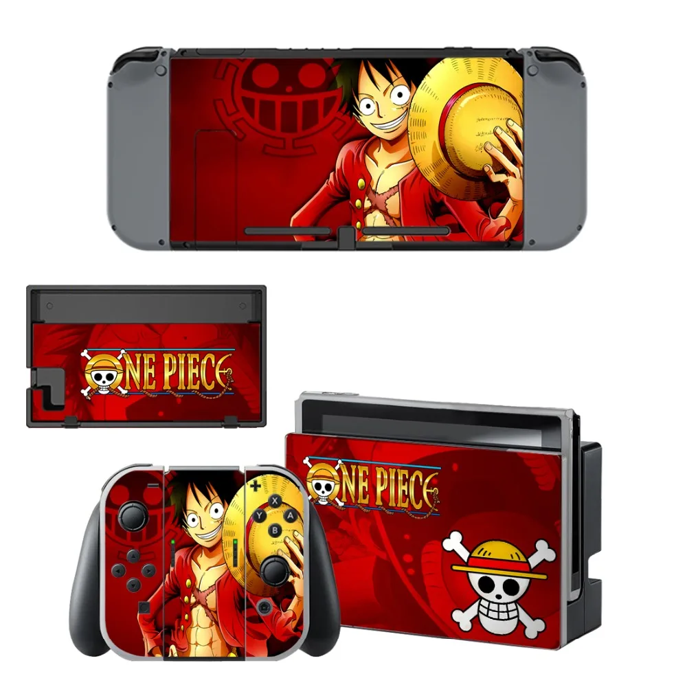 Anime One Piece Luffy Decal Skin Sticker for Nintendo Switch NS Console+Controller+Stand Holder Protective Film | Электроника