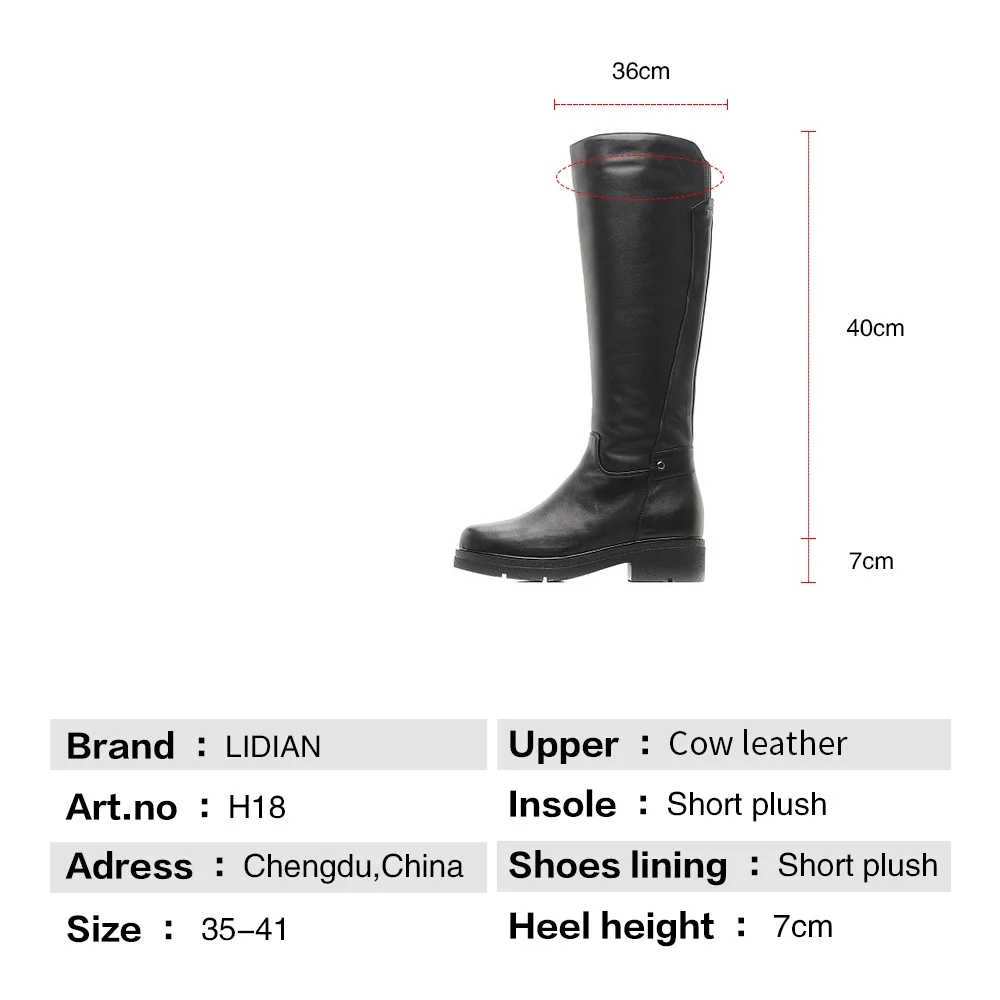 LIDIAN 2018 Women Genuine Leather Winter Boots Shoes Platform Knee high Quality leather H18 | Обувь