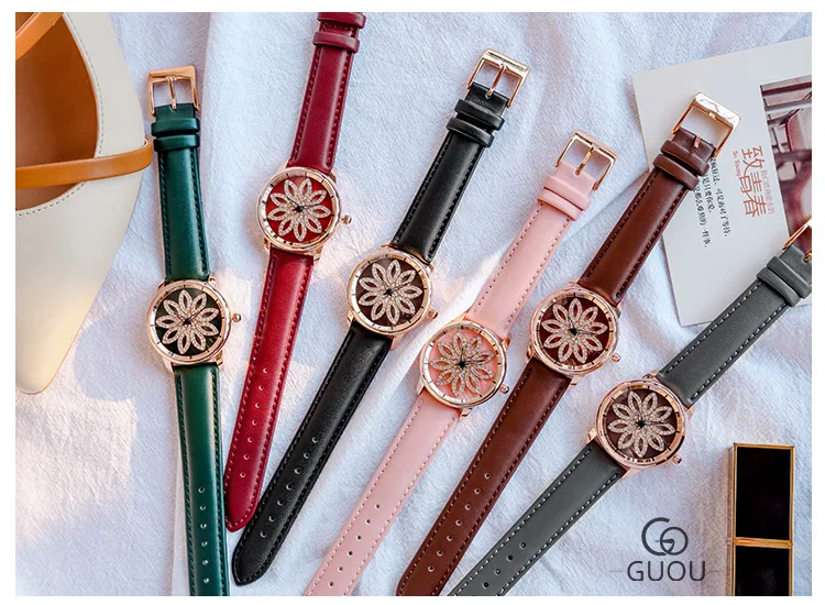 6 Colors! Women Real Leather Watches Lady Shining Rotation Dress Watch Big Diamond Stone Wristwatch Lady Genuine Leather Watch
6 Colors! Women Real Leather Watches Lady Shining Rotation Dress Watch Big Diamond Stone Wristwatch Lady Genuine Leather Watch