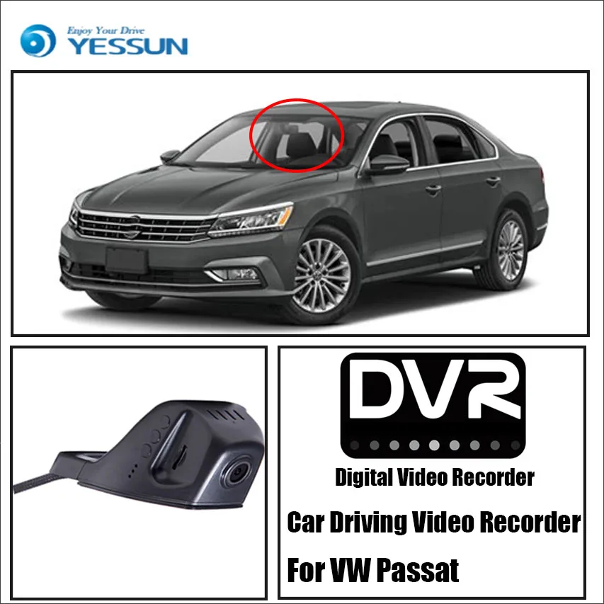 

Автомобильный видеорегистратор YESSUN, цифровой видеорегистратор для Volkswagen Passat HD 1080P, фронтальная камера, парковочная камера