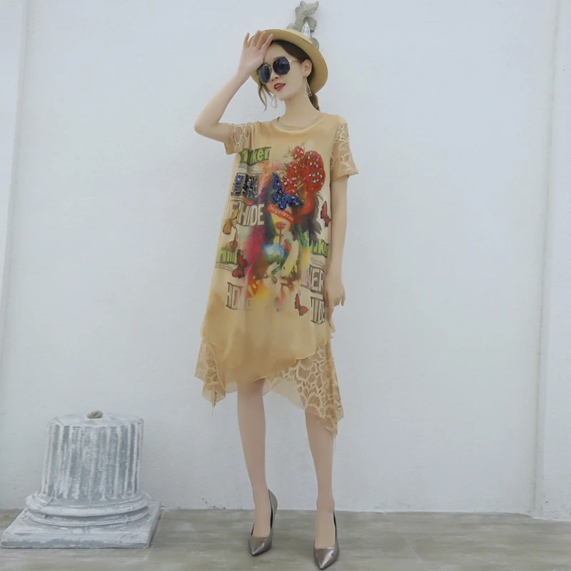 2019 spring new sequined Plus size butterfly print dress retro national wind female A line dress H142
2019 spring new sequined Plus size butterfly print dress retro national wind female A line dress H142