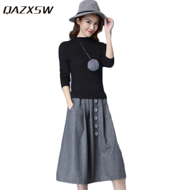 QAZXSW New Autumn Winter Woolen Dresses Patchwork Dress Two Pockets Thick Long Sleeve Slim Ladies Knitted Dresses Vestidos HB435
QAZXSW New Autumn Winter Woolen Dresses Patchwork Dress Two Pockets Thick Long Sleeve Slim Ladies Knitted Dresses Vestidos HB435