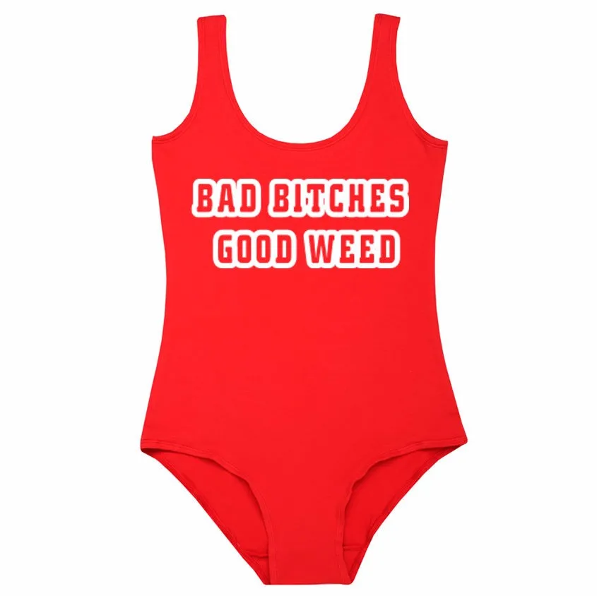 BAD BITCHES GOOD WEED jumpsuit Rompers Bodysuit Women Beachwear high cut Bathing Suit Swimwear One-Piece suit Swimsuit
BAD BITCHES GOOD WEED jumpsuit Rompers Bodysuit Women Beachwear high cut Bathing Suit Swimwear One-Piece suit Swimsuit