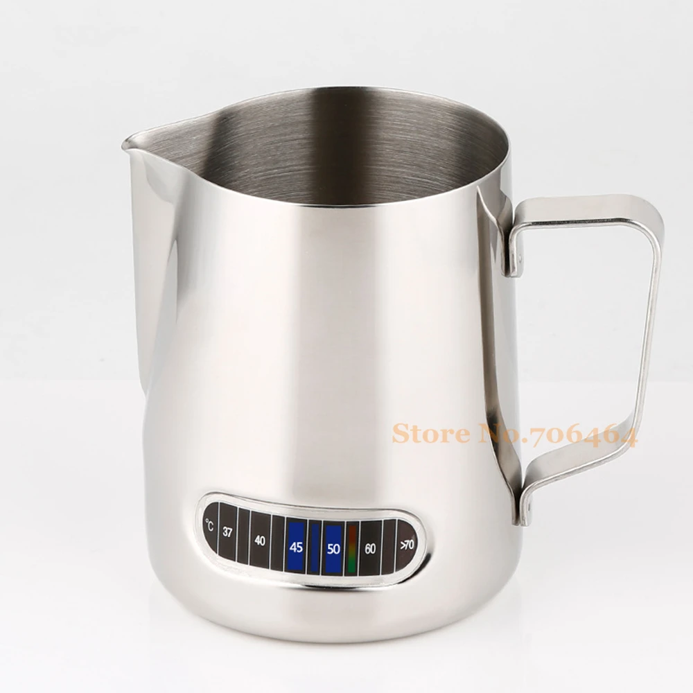 New stainless steel coffee tools espresso pitcher Milk Pitcher with temperature gauge Foaming Jug
New stainless steel coffee tools espresso pitcher Milk Pitcher with temperature gauge Foaming Jug