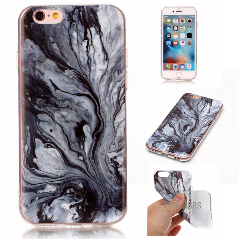 Чехол для iPhone 6 из мягкой изображение мрамора Обложка с рисунком Plus Мягкий