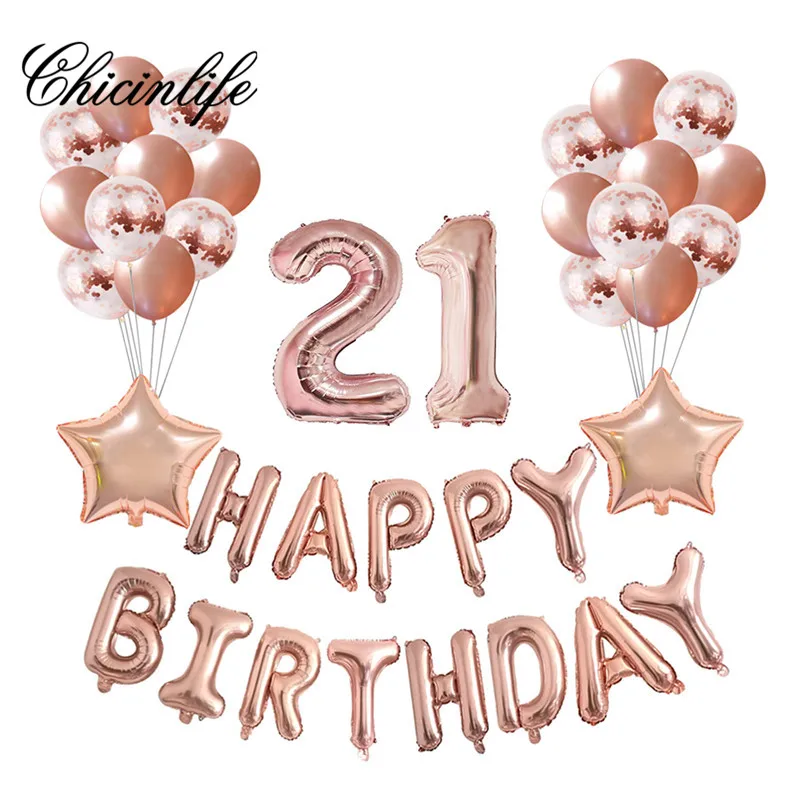 Chicinlife 37Pcs Rose Gold Happy Birthday Ideas 30/40/50/60th Confetti Balloons Birthday Anniversar Party Decorations Supplies
Chicinlife 37Pcs Rose Gold Happy Birthday Ideas 30/40/50/60th Confetti Balloons Birthday Anniversar Party Decorations Supplies