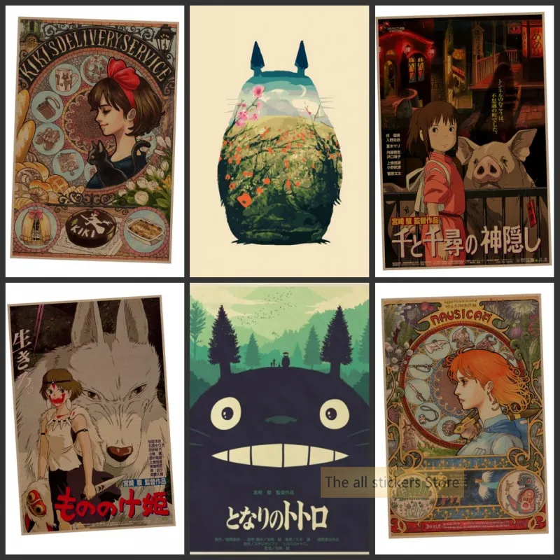 Popuiar с рисованным аниме Hayao Miyazaki Totoro Унесенные призраками плакат для кафе детский