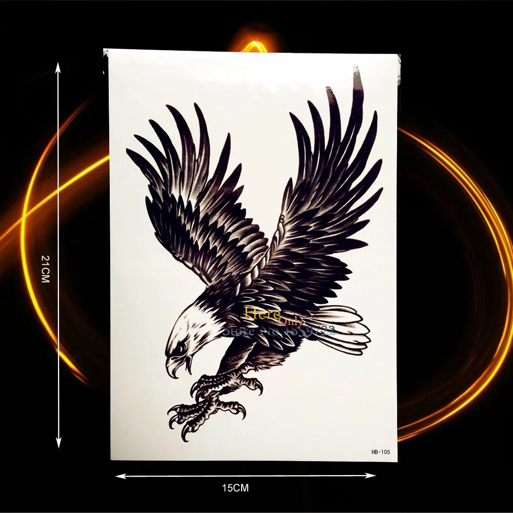 Hot Sale Fashion Black Flying Eagle Design Fake Waterproof Transfer Tattoo Men Body Art ARm Chest Tattoo Hawk Totem Tercel Tatoo
Hot Sale Fashion Black Flying Eagle Design Fake Waterproof Transfer Tattoo Men Body Art ARm Chest Tattoo Hawk Totem Tercel Tatoo