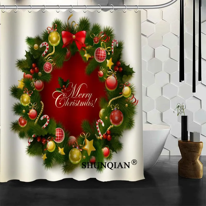 Merry Christmas Shower Curtain New product Personalized Custom Fabric Bath Curtain
Merry Christmas Shower Curtain New product Personalized Custom Fabric Bath Curtain
