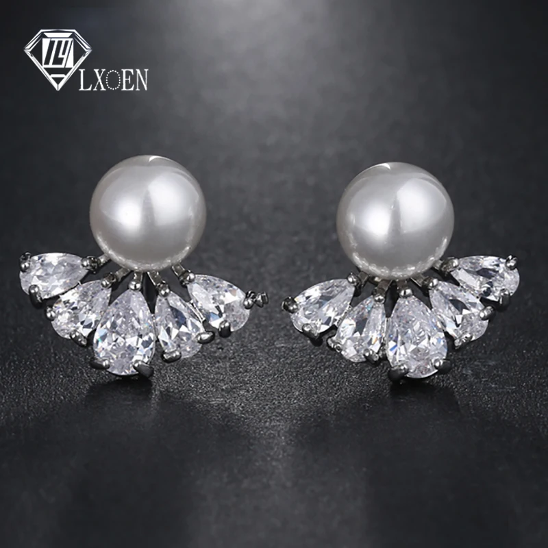 LXOEN Elegant Druzy Round Simulated Pearl Earrings With AAA Zircon Marquise Studs Ear Silver Color Stud Earrings Jewelry Gift
LXOEN Elegant Druzy Round Simulated Pearl Earrings With AAA Zircon Marquise Studs Ear Silver Color Stud Earrings Jewelry Gift