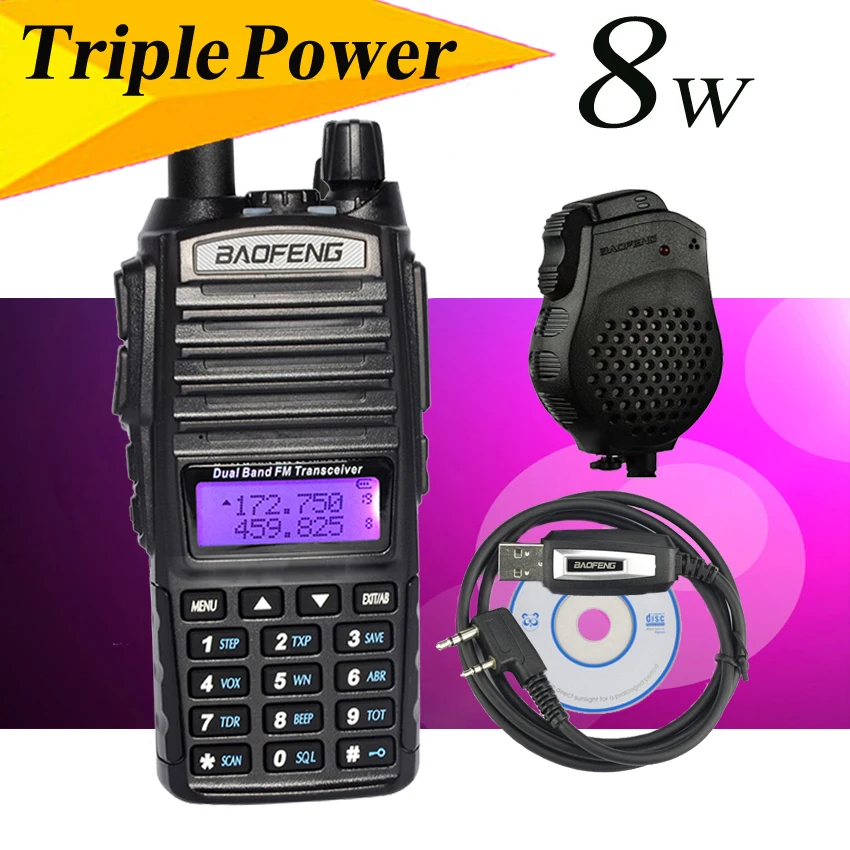 Baofeng UV-82 8W Portable dual band walkie talkie radio HF transceiver dual display radio communicator UV-82HX walkie talkie set
Baofeng UV-82 8W Portable dual band walkie talkie radio HF transceiver dual display radio communicator UV-82HX walkie talkie set
