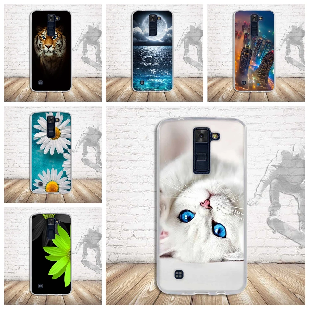 Женский чехол для LG K8 Lte K350 K350E K350N силиконовый мягкий из ТПУ с милым мультяшным