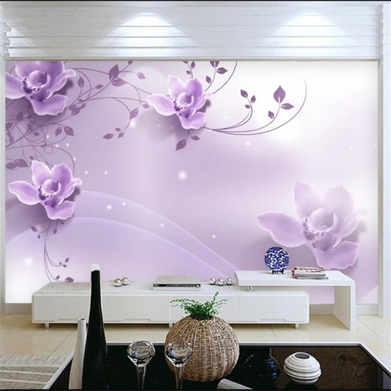 wellyu Custom wallpaper wall papers home decor Romantic Elegant Purple Flower 3D TV Wall Background papier peint mural
wellyu Custom wallpaper wall papers home decor Romantic Elegant Purple Flower 3D TV Wall Background papier peint mural