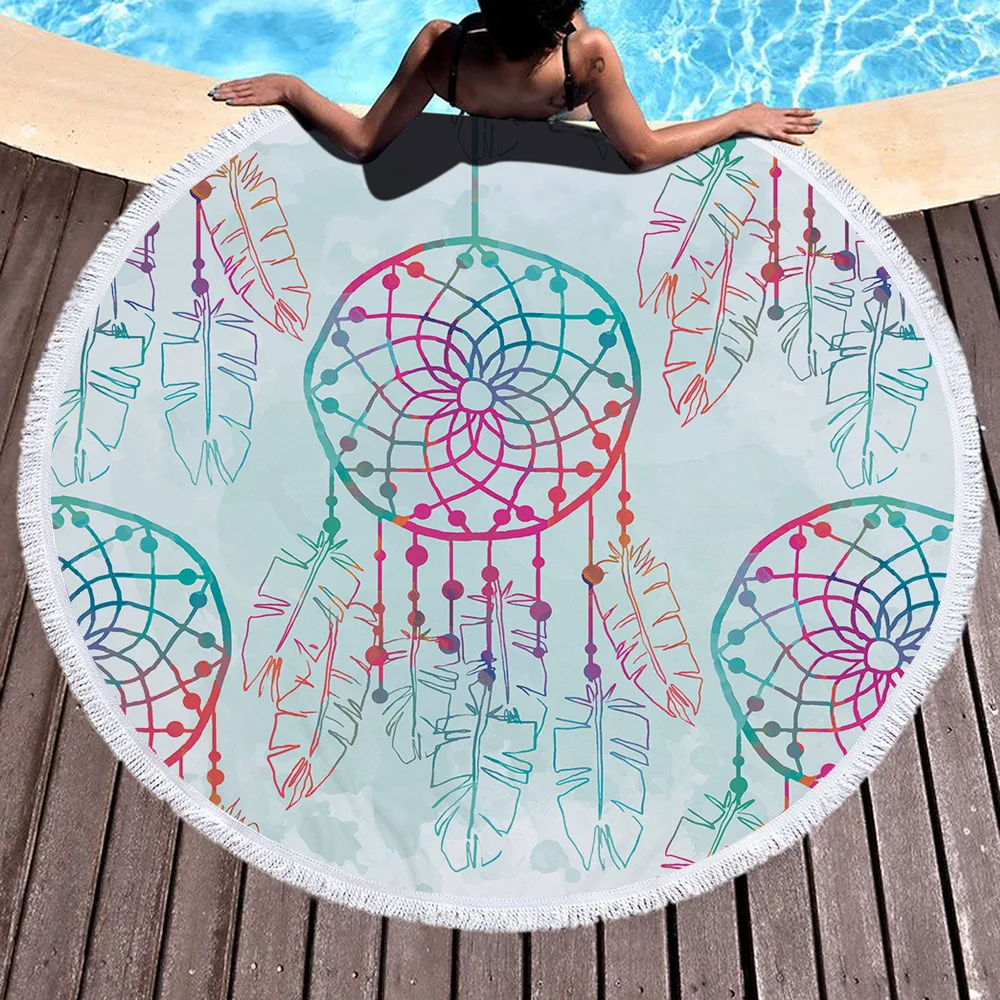 Feather Letter Round Beach Towel For Adult Colorful Print Soft Microfiber Shower Bath Towel Travel Blanket Swimming Cover 150CM
Feather Letter Round Beach Towel For Adult Colorful Print Soft Microfiber Shower Bath Towel Travel Blanket Swimming Cover 150CM