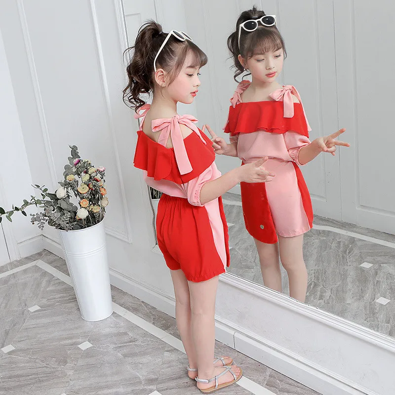 GEMTOT Girls Set 2019 Summer New Fashion Girls Set Children's Bow Slings Splicing Tops Shorts Two-piece Set
GEMTOT Girls Set 2019 Summer New Fashion Girls Set Children's Bow Slings Splicing Tops Shorts Two-piece Set