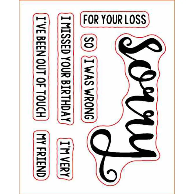 Sorry Sentiments Transparent Clear Silicone Stamps For DIY Scrapbooking Cards Making Craft Supplies New 2019
Sorry Sentiments Transparent Clear Silicone Stamps For DIY Scrapbooking Cards Making Craft Supplies New 2019