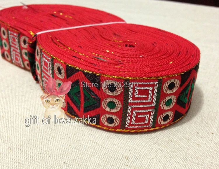 Zakka handmade accessories DIY lace ribbon polyester woven Jacquard Ribbon with Ethnic Embroidery Ribbon 3cm 10M/lot red
Zakka handmade accessories DIY lace ribbon polyester woven Jacquard Ribbon with Ethnic Embroidery Ribbon 3cm 10M/lot red