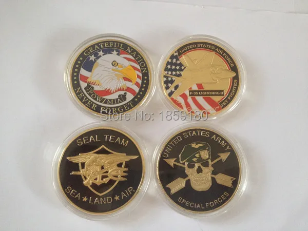 mix 4 design free shipping 24k gold plated air force/special force/american eagle coin/seal team coin
mix 4 design free shipping 24k gold plated air force/special force/american eagle coin/seal team coin