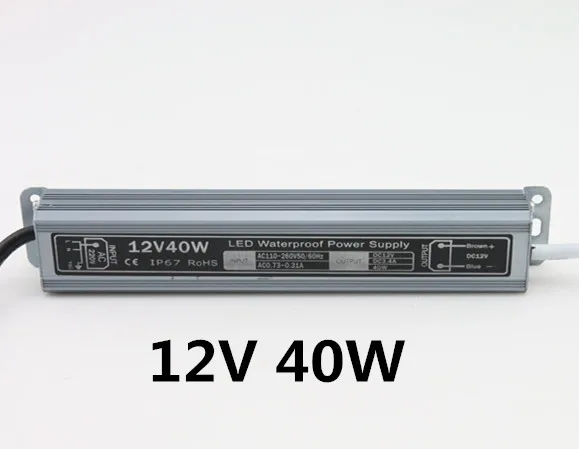 Security Level IP67 DC 12V 40W waterproof led driver adapter led light transformer 3.3A power charger for leds Good sale
Security Level IP67 DC 12V 40W waterproof led driver adapter led light transformer 3.3A power charger for leds Good sale