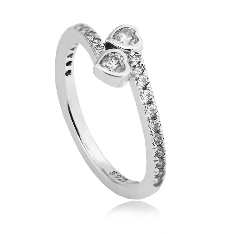 Authentic 925 Sterling Silver Rings Clear CZ Forever Hearts Finger Rings for Women Female Wedding Jewelry berloques anillos
Authentic 925 Sterling Silver Rings Clear CZ Forever Hearts Finger Rings for Women Female Wedding Jewelry berloques anillos