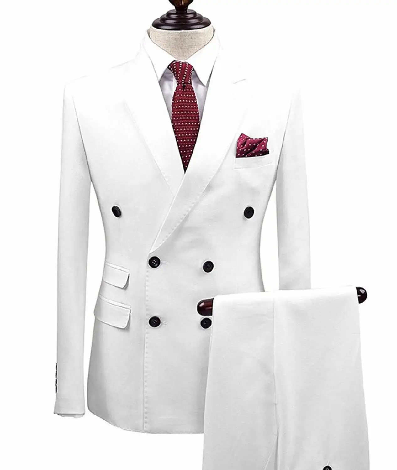 Mens Suits Slim Fit 2 Pieces Business Groom Double-breasted Jacket Tuxedos White Blazer for Wedding Prom Evening(Blazer+Pants)
Mens Suits Slim Fit 2 Pieces Business Groom Double-breasted Jacket Tuxedos White Blazer for Wedding Prom Evening(Blazer+Pants)