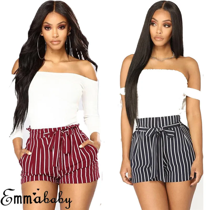 Summer Style Womens Striped Shorts Sexy Waist Band Shorts Casual Beach High Waist Mini Trousers New 2018 Ladies Short Trousers
Summer Style Womens Striped Shorts Sexy Waist Band Shorts Casual Beach High Waist Mini Trousers New 2018 Ladies Short Trousers