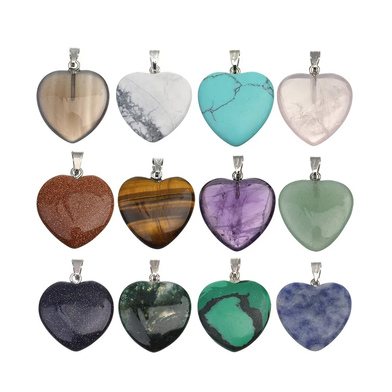 LINSOIR 5pcs/lot Heart Natural Stone Druzy Pendants 20*20mm Turquoises Agates Rose Quartzs Pendants Charm For Diy Jewelry Making
LINSOIR 5pcs/lot Heart Natural Stone Druzy Pendants 20*20mm Turquoises Agates Rose Quartzs Pendants Charm For Diy Jewelry Making