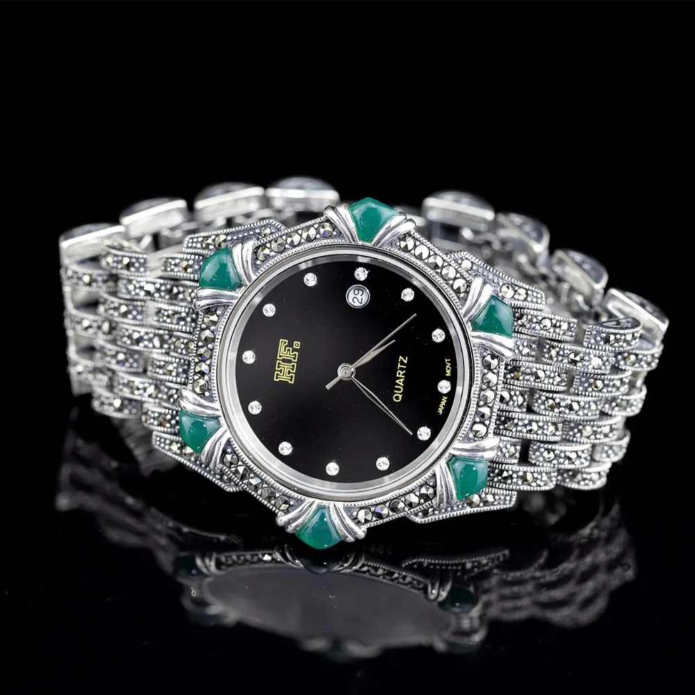Hot Sale Women Classic Thai Silver Bracelet Watch S925 Silver Bracelet Watch Silver Jade Bracelet Watches Real Silver Bangle
Hot Sale Women Classic Thai Silver Bracelet Watch S925 Silver Bracelet Watch Silver Jade Bracelet Watches Real Silver Bangle