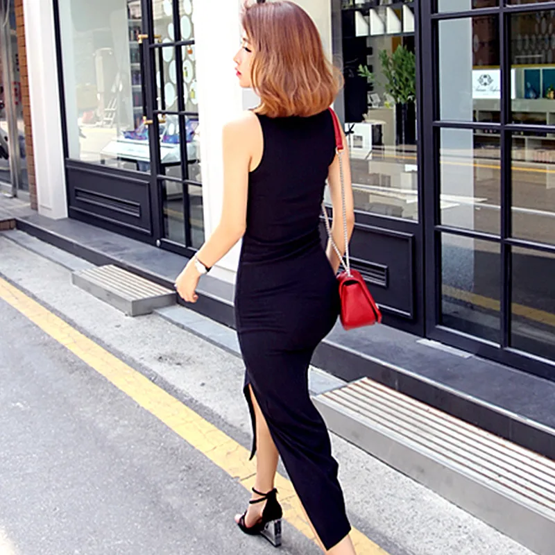 Sexy Spring Summer Dress For Women Clothing Sleeveless Vest Dress Split Korean Black Elegant Women Dresses
Sexy Spring Summer Dress For Women Clothing Sleeveless Vest Dress Split Korean Black Elegant Women Dresses
