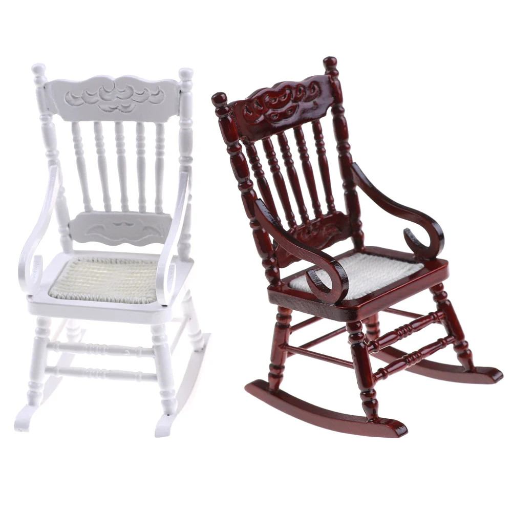 Деревянное кресло-качалка в масштабе 1:12 1 шт. сиденье из пеньковой веревки