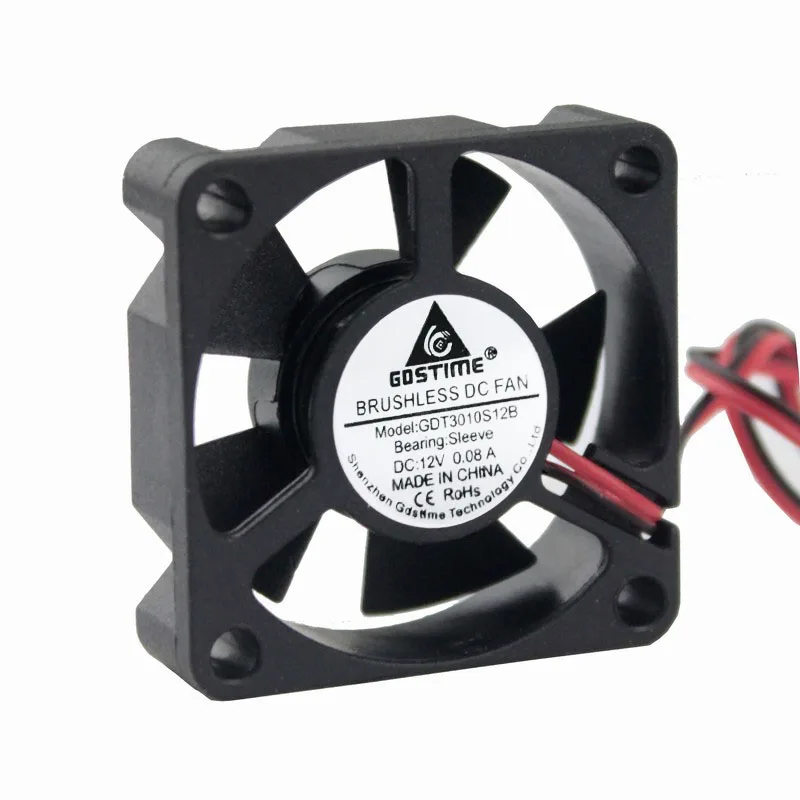 10 pcs Gdstime DC 12V 0.08A 30mm x 10mm 30x30x10mm 2Pin Micro Silent Cooling Cooler Fan 3010 5 Blades 
10 pcs Gdstime DC 12V 0.08A 30mm x 10mm 30x30x10mm 2Pin Micro Silent Cooling Cooler Fan 3010 5 Blades