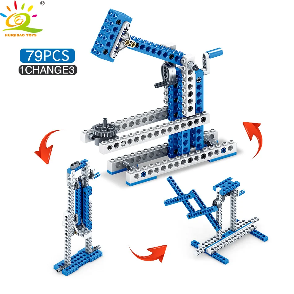 HUIQIBAO игрушки 354 шт 4в1 изобретатель грузовик машина строительные блоки для детей