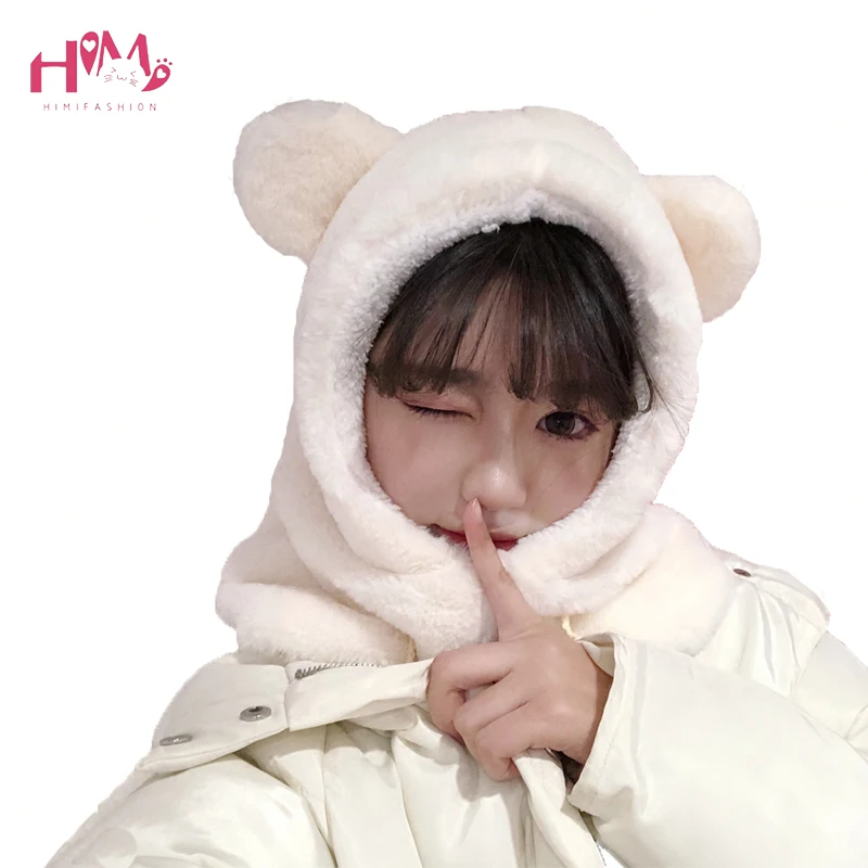 New Fashion Winter Warm Cute Ears Beanies Scarf White Fluffy Warm One Piece Set Cute Bear Skullies Women Plush Caps for Girls
New Fashion Winter Warm Cute Ears Beanies Scarf White Fluffy Warm One Piece Set Cute Bear Skullies Women Plush Caps for Girls