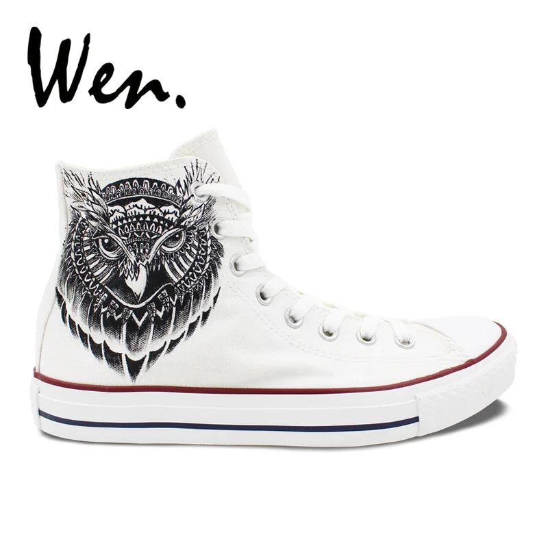 Wen Original White Hand Painted Shoes Design Custom Owl Head Men Women's High Top Canvas Sneakers for Gifts
Wen Original White Hand Painted Shoes Design Custom Owl Head Men Women's High Top Canvas Sneakers for Gifts