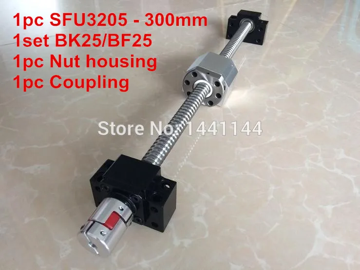 SFU3205- 300mm ball screw with ball nut + BK25/ BF25 Support +3205 Nut housing + 20*14mm Coupling
SFU3205- 300mm ball screw with ball nut + BK25/ BF25 Support +3205 Nut housing + 20*14mm Coupling
