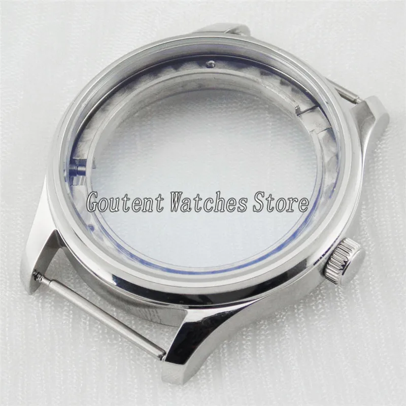 43mm Sliver Stainless steel watch Case Fit Sea gull 2505/2530 Movement A539