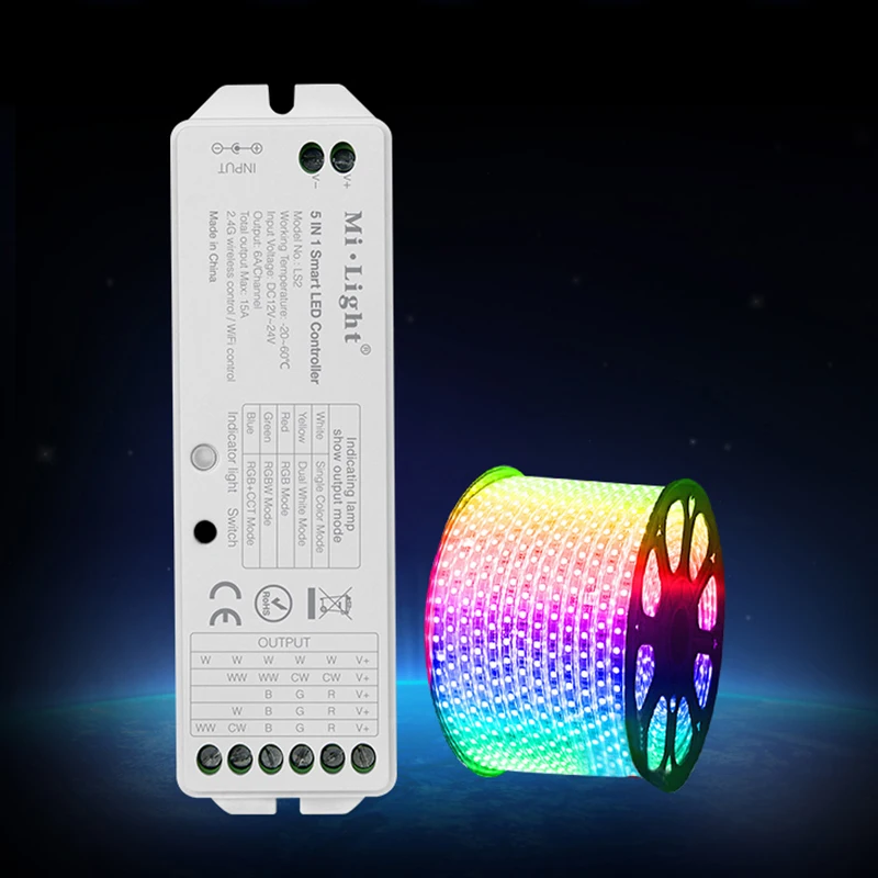 Milight LS2 2 4G беспроводной 5 в 1 умный светодиодный контроллер для одноцветного CCT RGB
